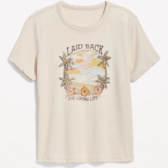 NWT OLD NAVY EveryWear Slub-Knit Graphic T-Shirt COLOR WISHBBONE X-LARGE - Picture 1 of 7